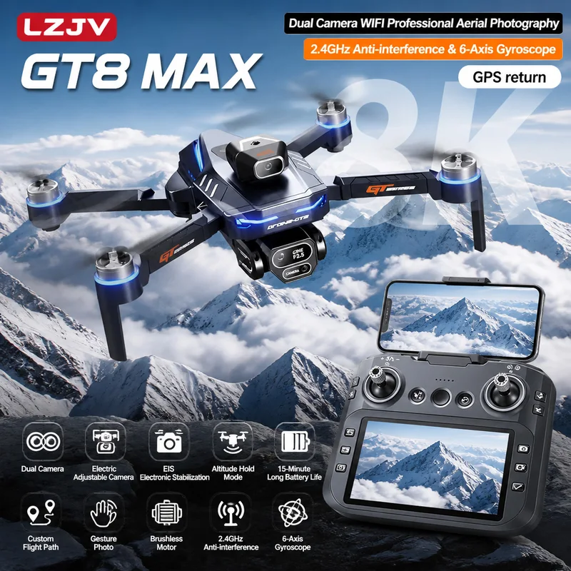 Дрон GT8 Max складной, 8K HD,  – обзор и цена Drone Gps Module